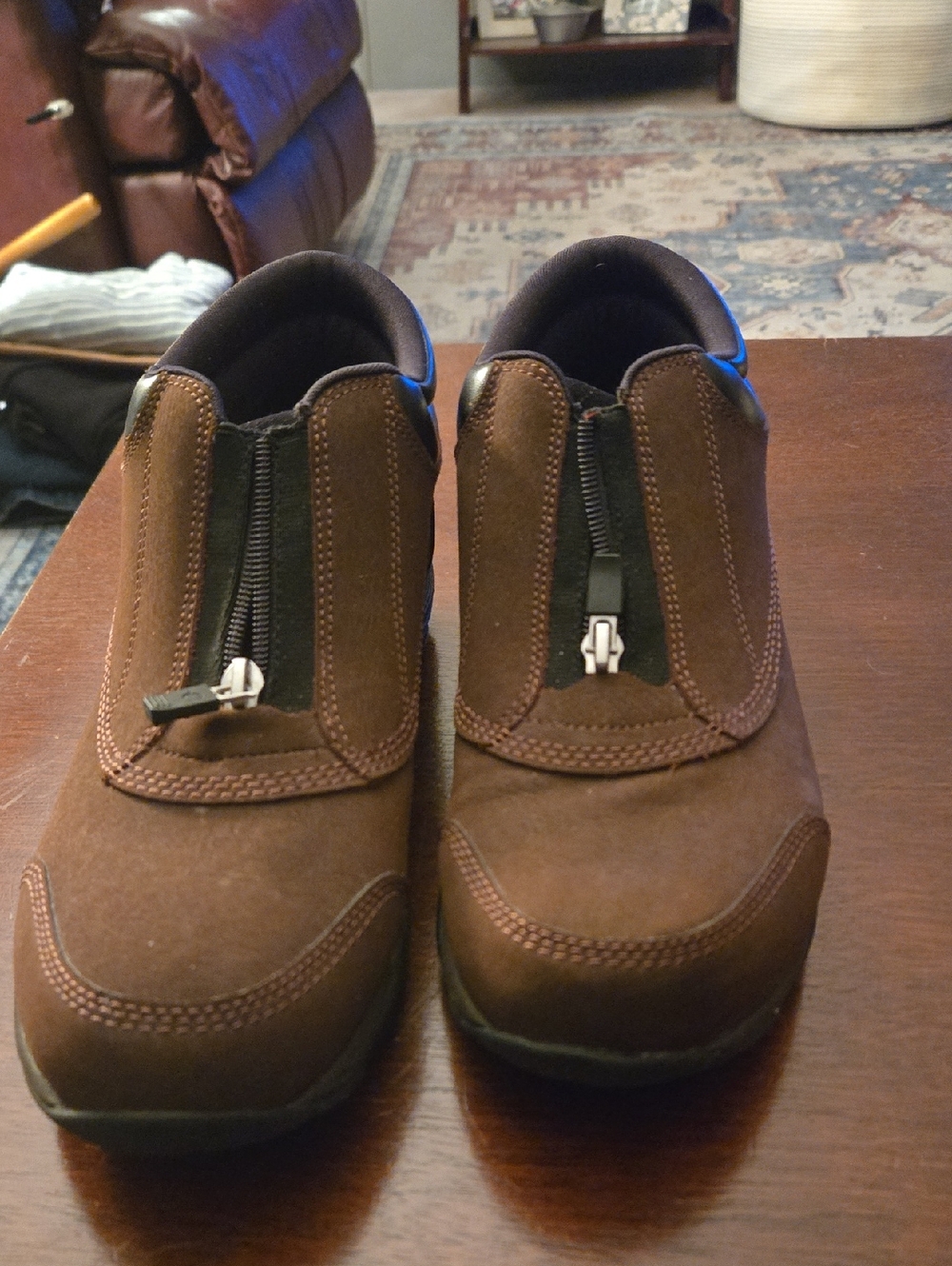 Brown Slip-On Womens Easy Spirit Slip On Shoes.  Suede